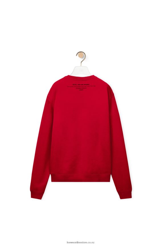 Loewe Men Ceramic print sweatshirt in cotton Red LH60R817
