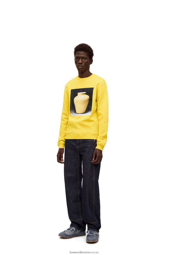 Loewe Men Ceramic print sweatshirt in cotton Yellow LH60R818
