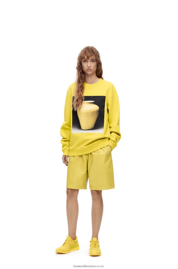 Loewe Men Ceramic print sweatshirt in cotton Yellow LH60R818