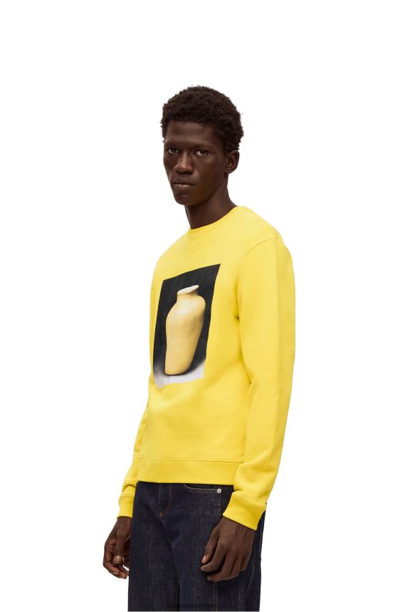 Loewe Men Ceramic print sweatshirt in cotton Yellow LH60R818