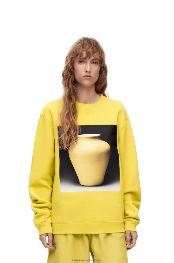 Loewe Men Ceramic print sweatshirt in cotton Yellow LH60R818