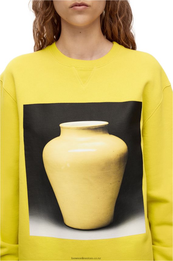 Loewe Men Ceramic print sweatshirt in cotton Yellow LH60R818
