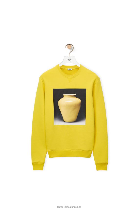 Loewe Men Ceramic print sweatshirt in cotton Yellow LH60R818
