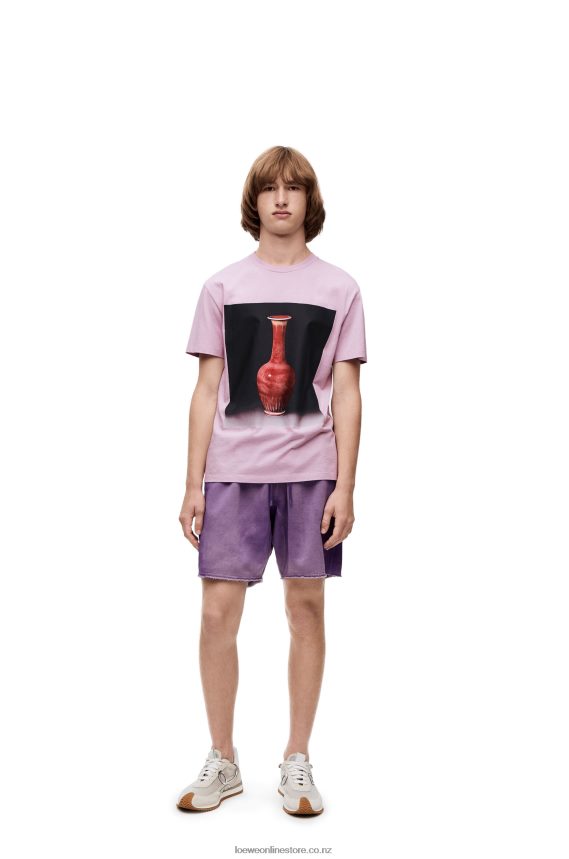 Loewe Men Ceramic print T-shirt in cotton Lilac LH60R819