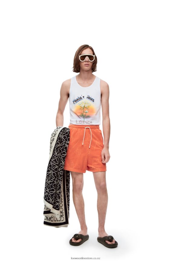 Loewe Men Fennel tank top in cotton White/Multicolor LH60R782