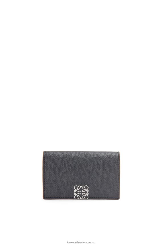 Loewe Women Anagram business cardholder in pebble grain calfskin Black LH60R1352