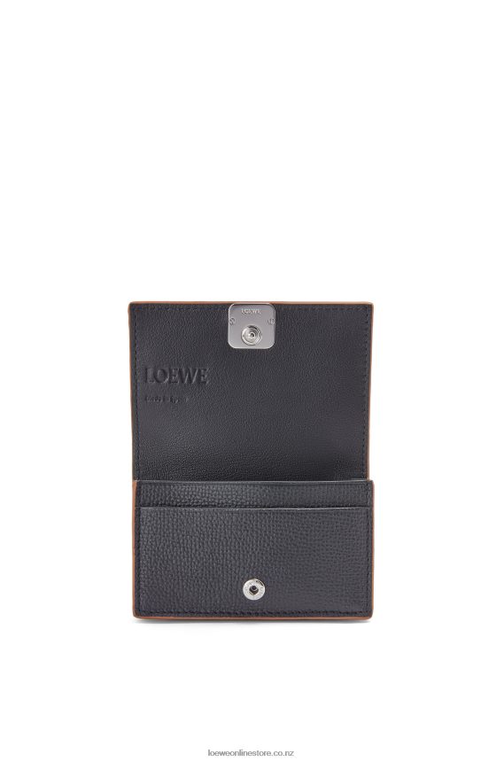 Loewe Women Anagram business cardholder in pebble grain calfskin Black LH60R1352