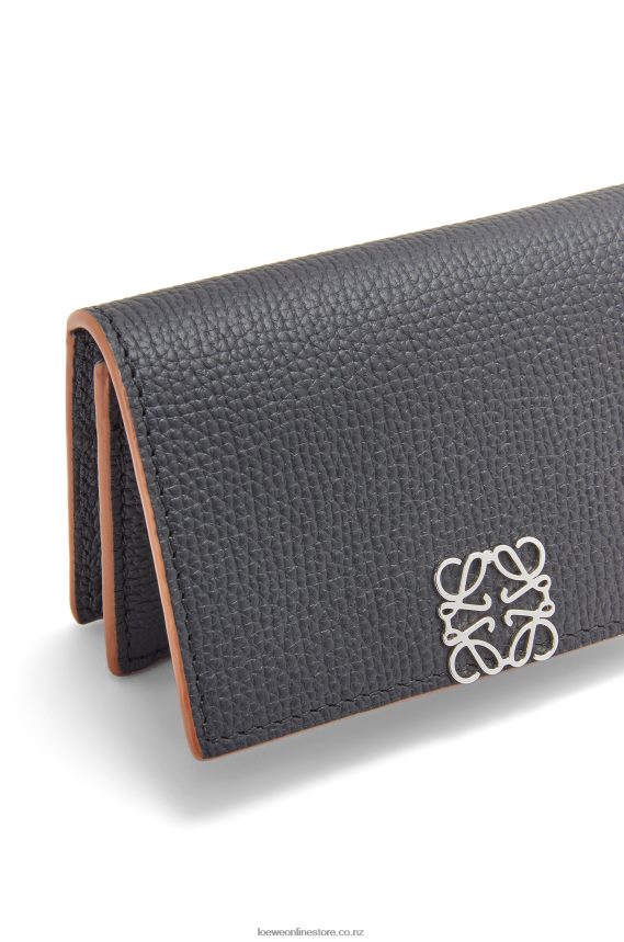 Loewe Women Anagram business cardholder in pebble grain calfskin Black LH60R1352
