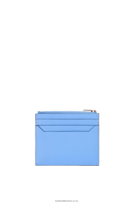 Loewe Women Anagram square zip cardholder in pebble grain calfskin Celestine Blue LH60R1413