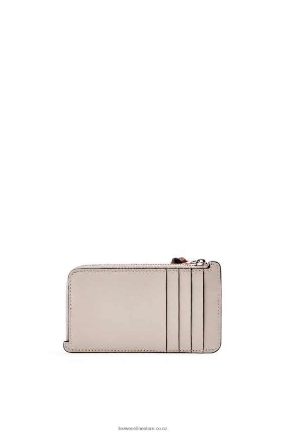 Loewe Women Brand coin cardholder in classic calfskin Light Oat/Tan LH60R1407