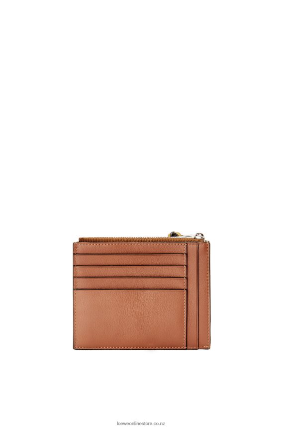 Loewe Women Brand coin cardholder in classic calfskin Tan/Ochre LH60R1392