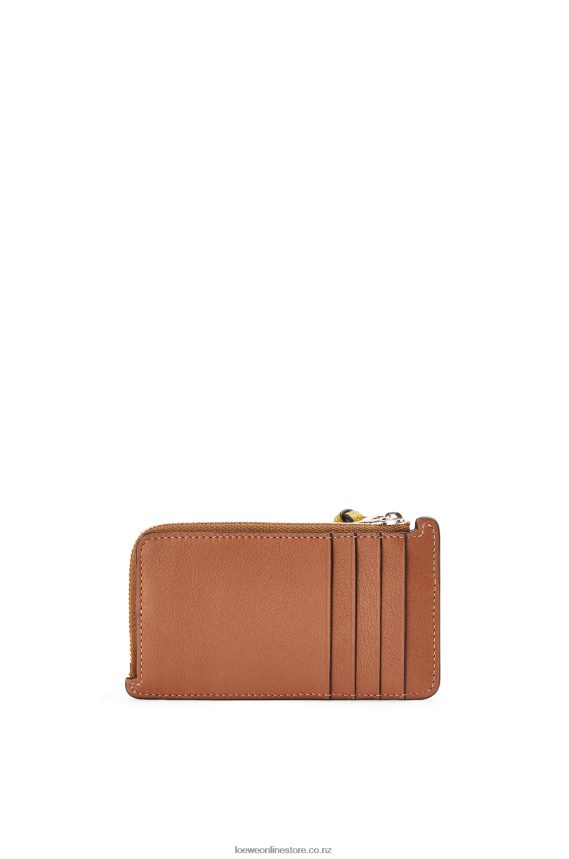 Loewe Women Brand coin cardholder in classic calfskin Tan/Ochre LH60R1418