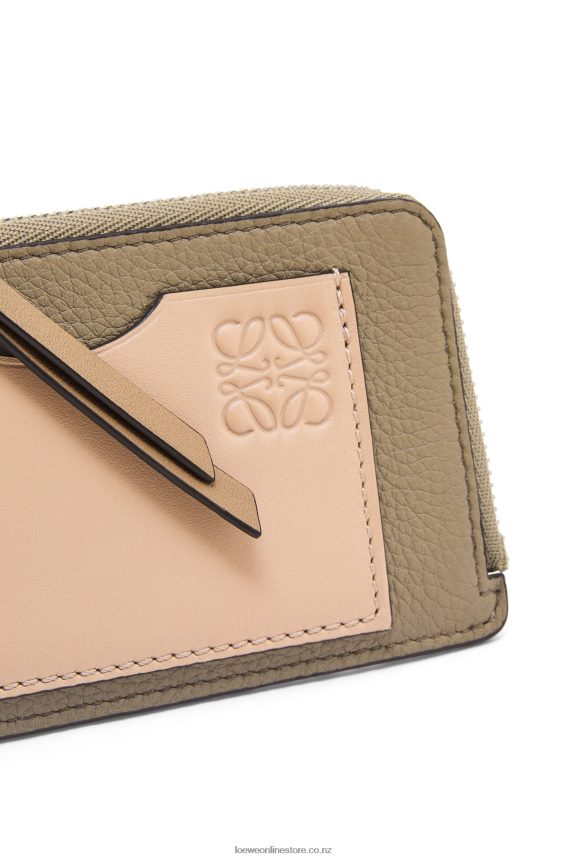 Loewe Women Coin cardholder in soft grained calfskin Artichoke Green/Dusty Beige LH60R1344