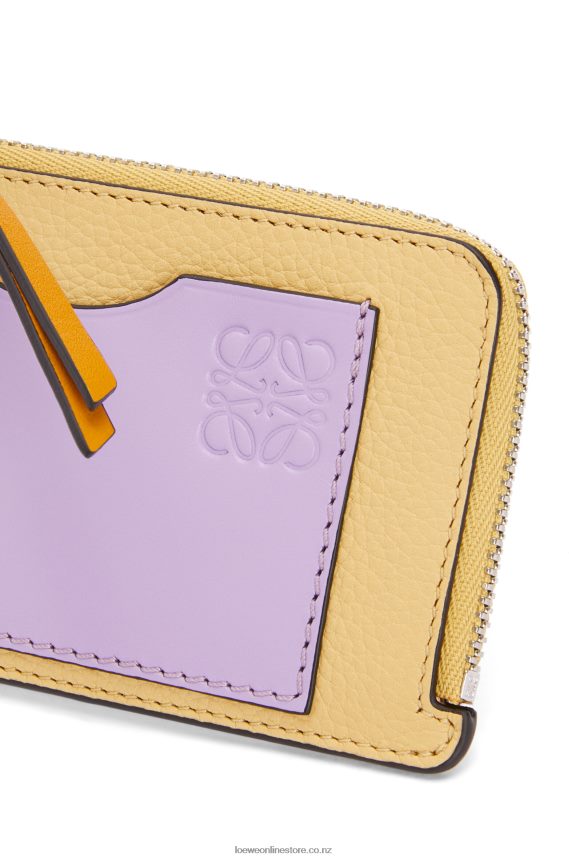 Loewe Women Coin cardholder in soft grained calfskin Dark Butter/Mauve LH60R1341