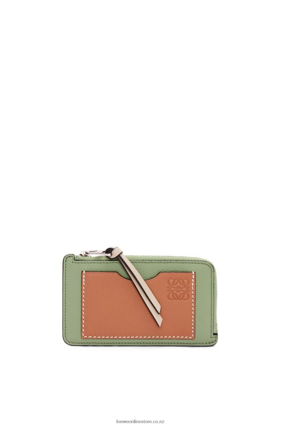 Loewe Women Coin cardholder in soft grained calfskin Rosemary/Tan LH60R1338