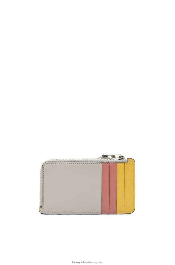 Loewe Women Puzzle coin cardholder in classic calfskin Ghost/Peach Bloom LH60R1370