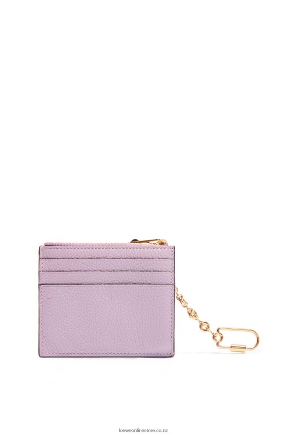 Loewe Women Square cardholder in soft grained calfskin with chain Dirty Mauve/Tan LH60R1365