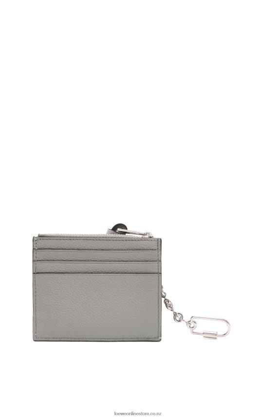 Loewe Women Square cardholder in soft grained calfskin with chain Pearl Grey/Light Pale Green LH60R1366