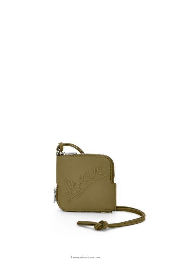Loewe Women Double coin case in classic calfskin Olive LH60R1334