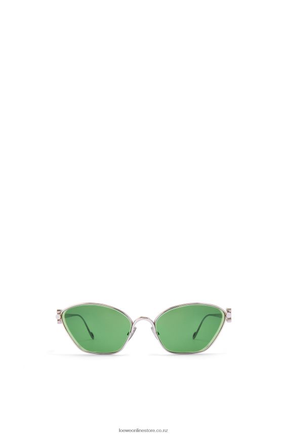 Loewe Women Anagram hexagonal sunglasses in metal Dark Green LH60R1446