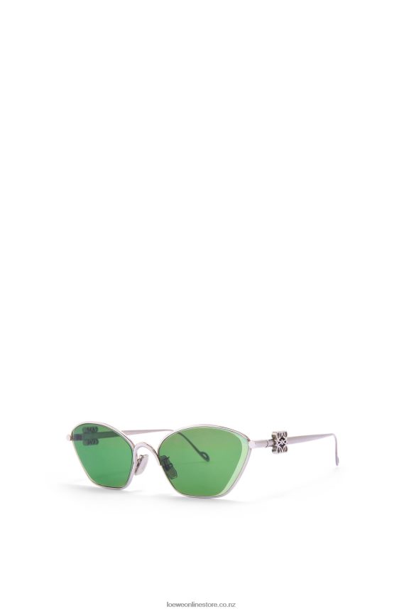 Loewe Women Anagram hexagonal sunglasses in metal Dark Green LH60R1446
