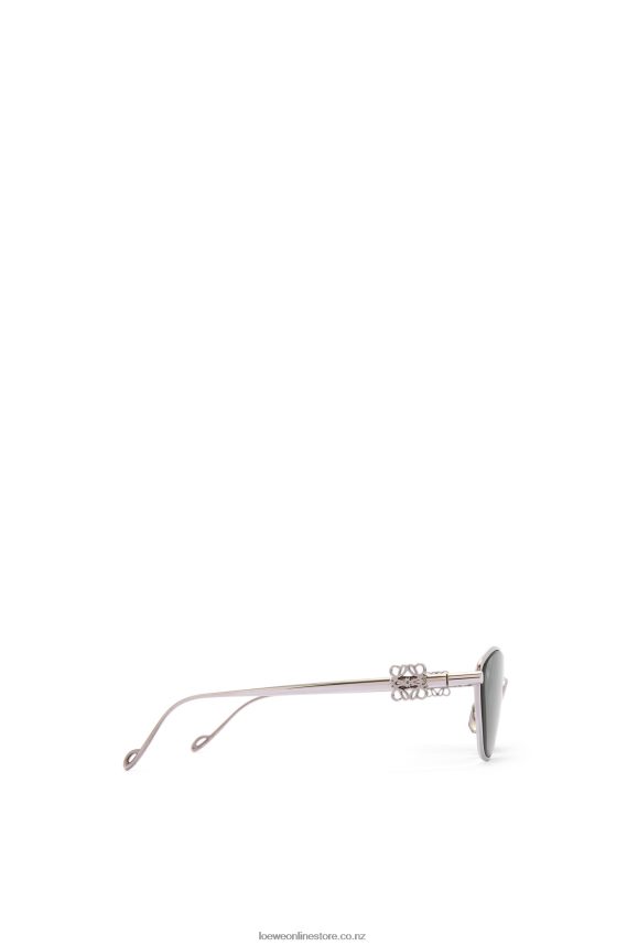 Loewe Women Anagram hexagonal sunglasses in metal Dark Green LH60R1446