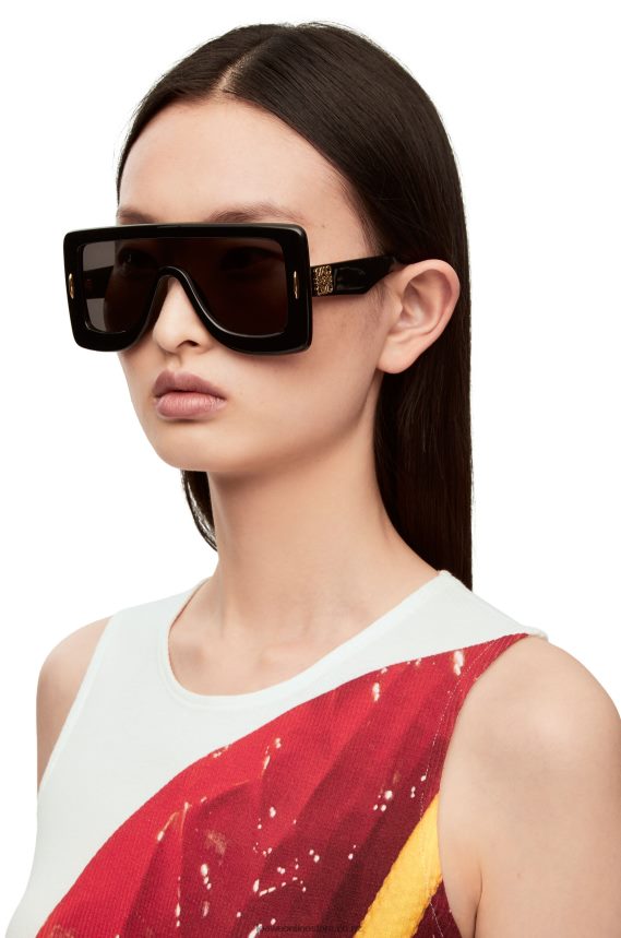Loewe Women Anagram mask sunglasses in acetate Black LH60R1474