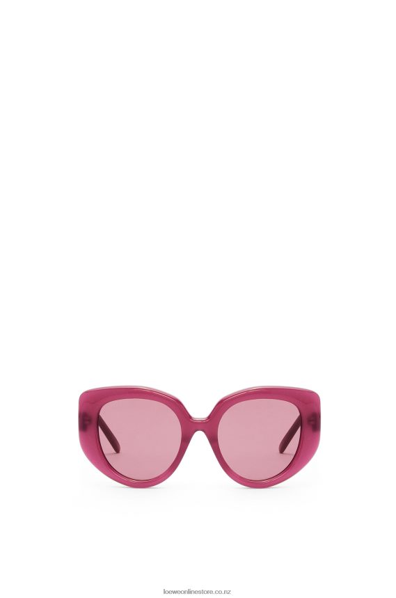 Loewe Women Butterfly sunglasses in acetate Cherry LH60R1507