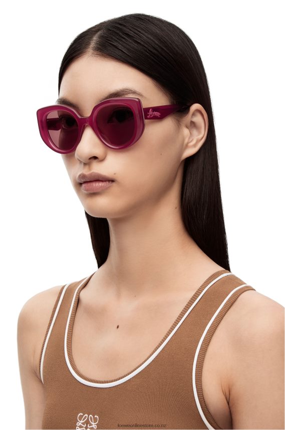 Loewe Women Butterfly sunglasses in acetate Cherry LH60R1507