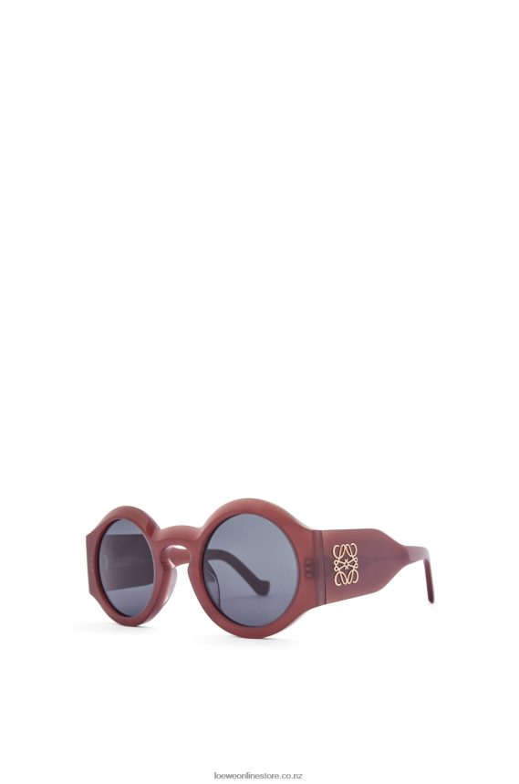 Loewe Women Curved sunglasses in acetate Rust LH60R1442