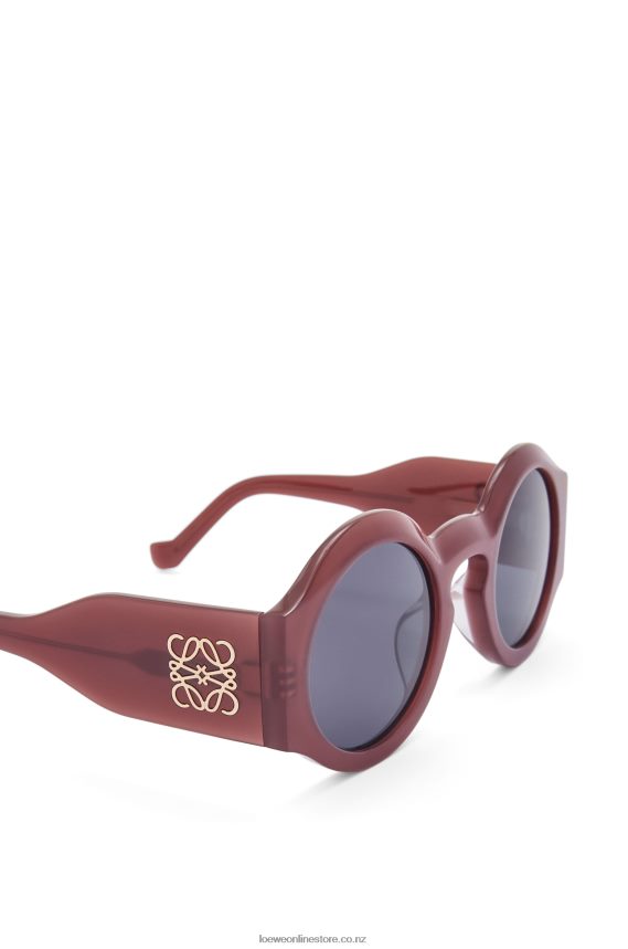 Loewe Women Curved sunglasses in acetate Rust LH60R1442