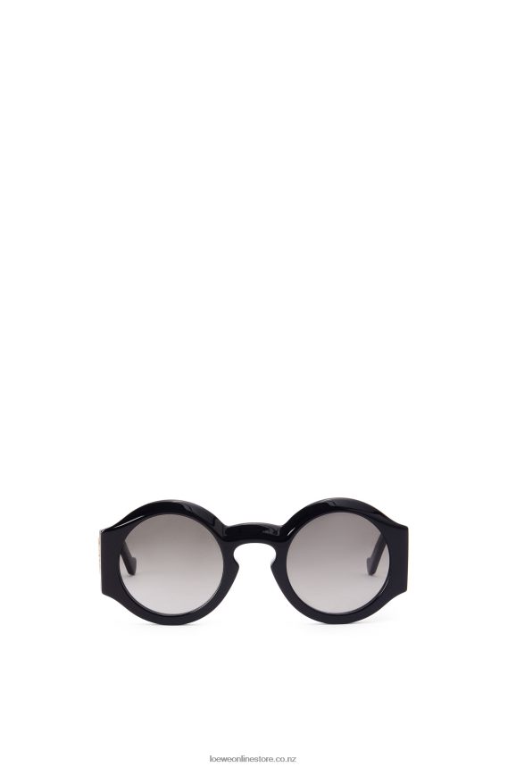 Loewe Women Curved sunglasses in acetate Shiny Black LH60R1443