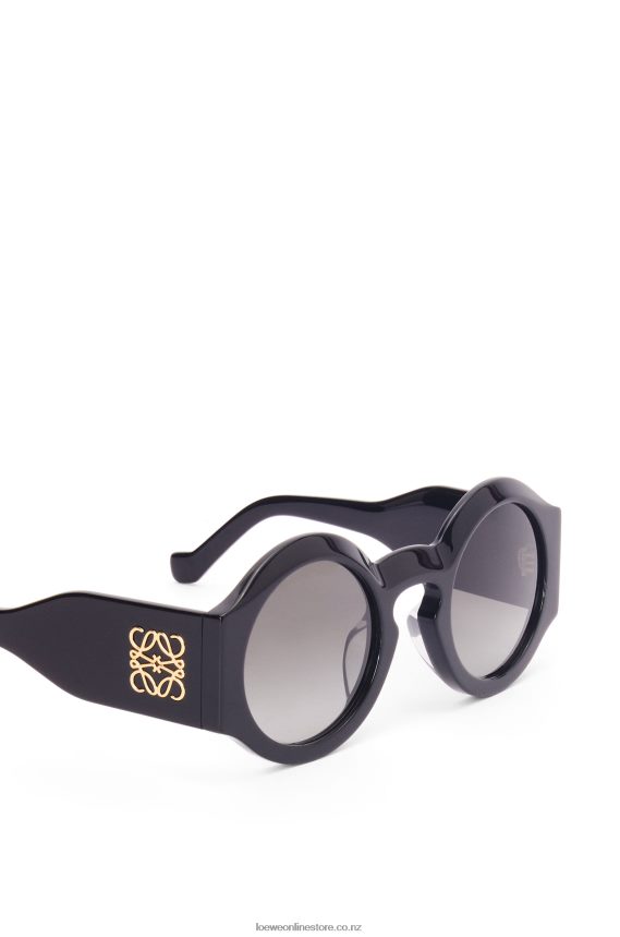 Loewe Women Curved sunglasses in acetate Shiny Black LH60R1443