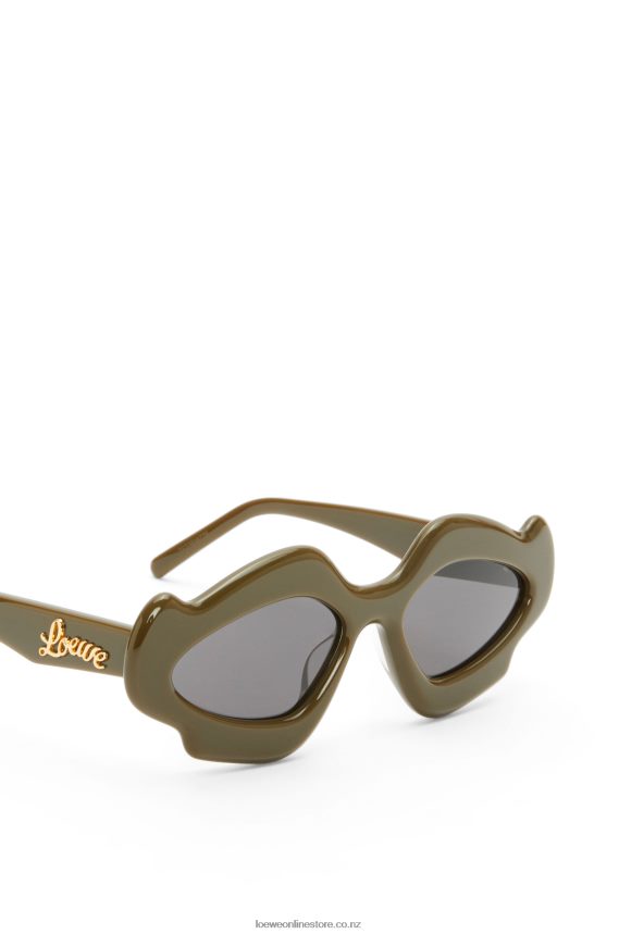 Loewe Women Flame sunglasses in acetate Shiny Khaki LH60R1468