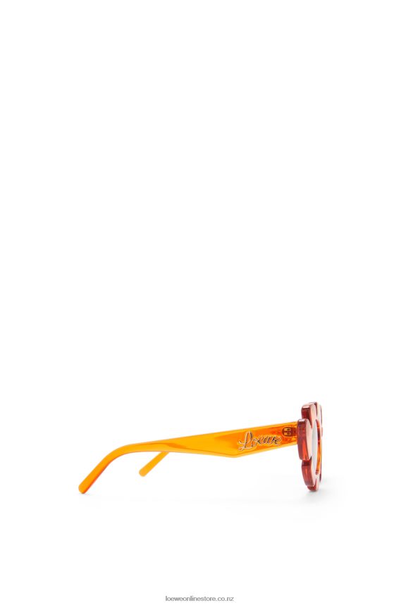 Loewe Women Flower sunglasses in injected nylon Transparent Orange LH60R1461