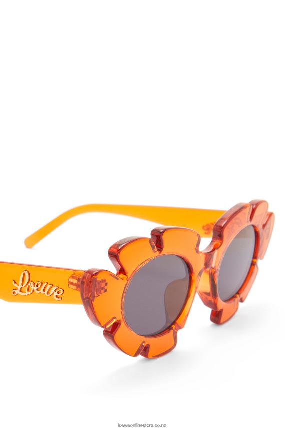 Loewe Women Flower sunglasses in injected nylon Transparent Orange LH60R1461