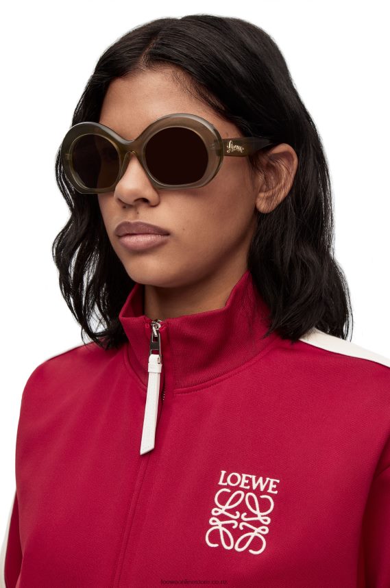 Loewe Women Half moon sunglasses in acetate Khaki Green LH60R1497