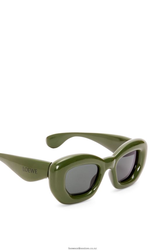 Loewe Women Inflated butterfly sunglasses in nylon Dark Green LH60R1453