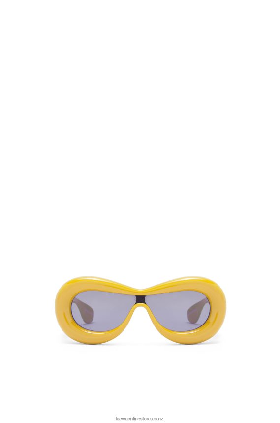 Loewe Women Inflated mask sunglasses in nylon Yellow LH60R1500