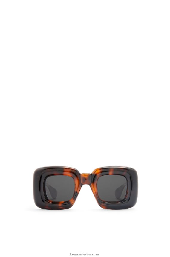 Loewe Women Inflated rectangular sunglasses in nylon Havana LH60R1469