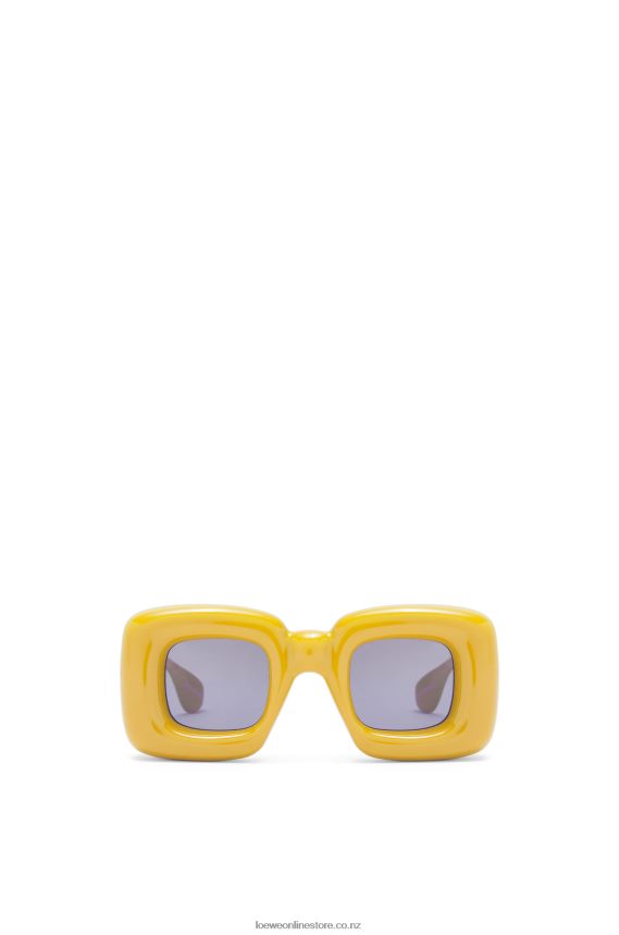 Loewe Women Inflated rectangular sunglasses in nylon Yellow LH60R1501