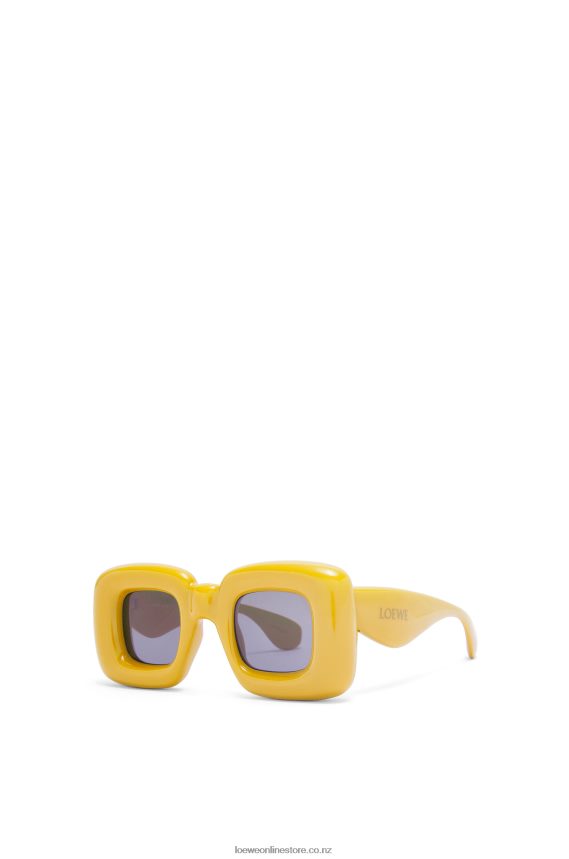 Loewe Women Inflated rectangular sunglasses in nylon Yellow LH60R1501