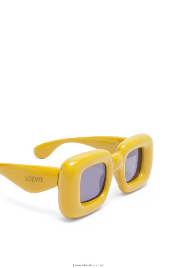 Loewe Women Inflated rectangular sunglasses in nylon Yellow LH60R1501