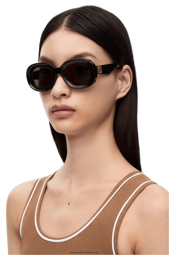 Loewe Women Oval sunglasses in acetate Black LH60R1482