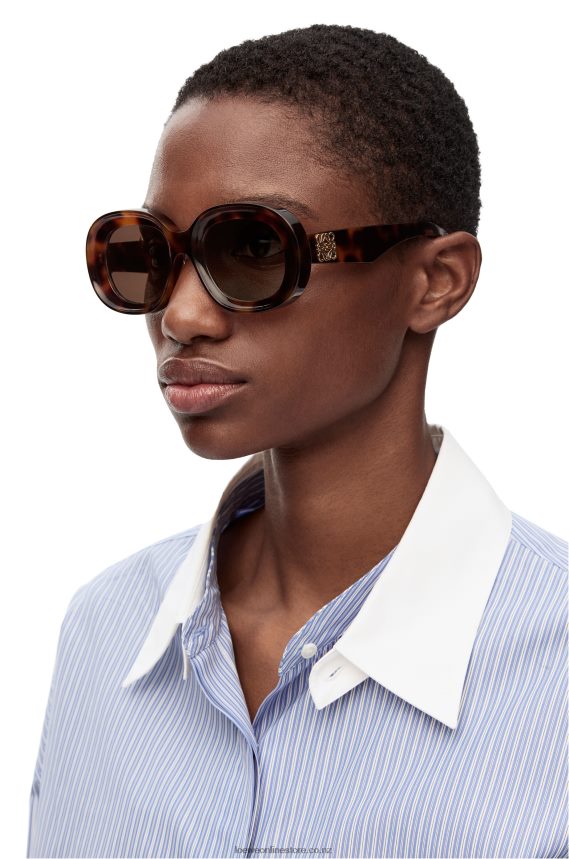 Loewe Women Oval sunglasses in acetate Havana LH60R1493