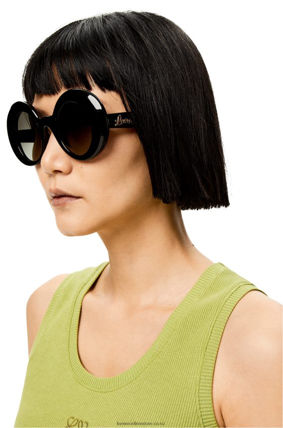 Loewe Women Oversized round sunglasses in acetate Black LH60R1481