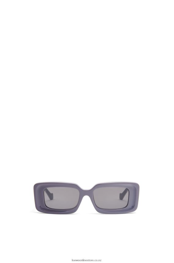 Loewe Women Rectangular sunglasses in acetate Dusty Lilac LH60R1477