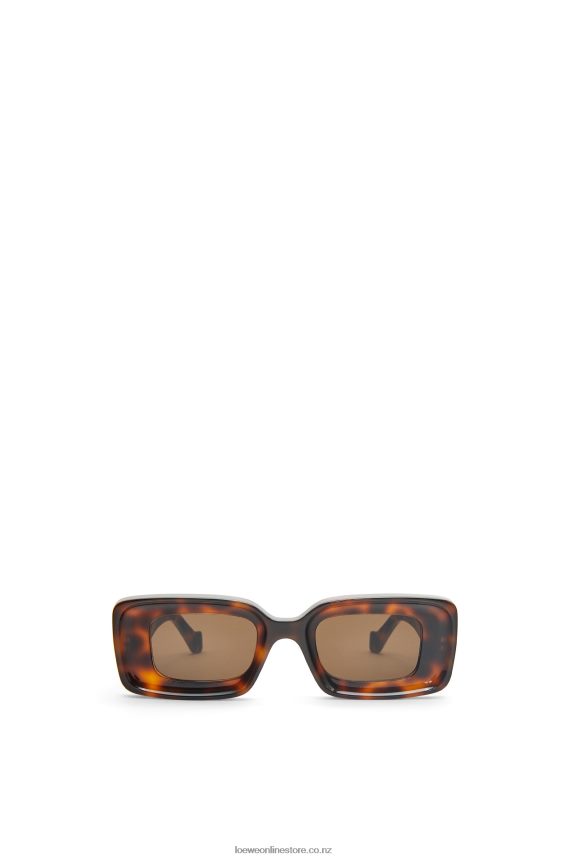 Loewe Women Rectangular sunglasses in acetate Havana LH60R1425