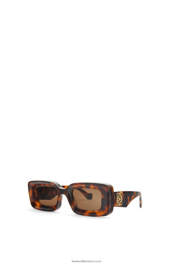 Loewe Women Rectangular sunglasses in acetate Havana LH60R1425