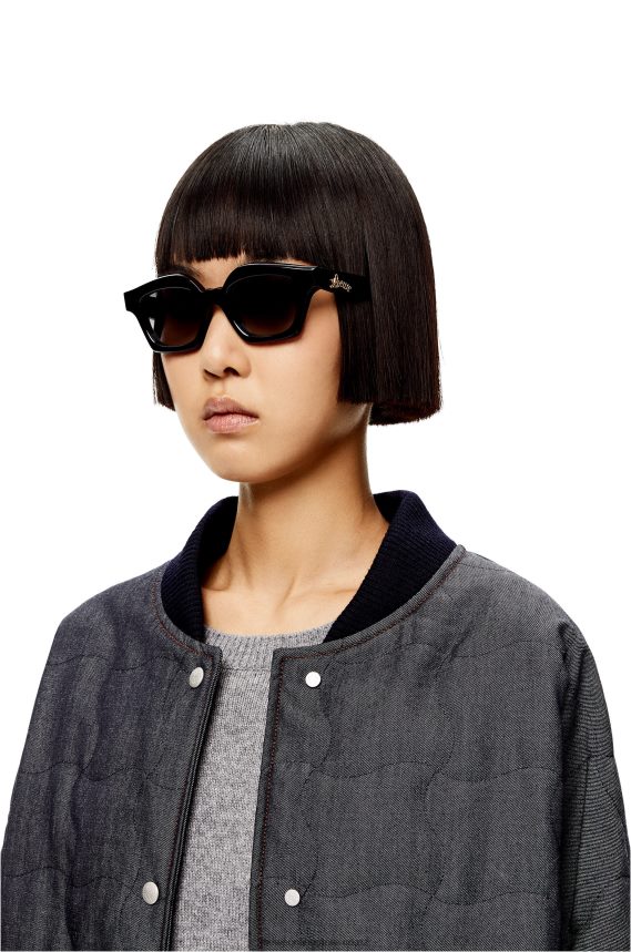 Loewe Women Small browline sunglasses in acetate Shiny Black LH60R1483